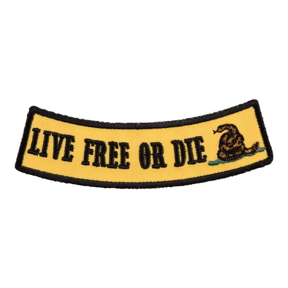 Live Free Or Die Rocker Patch, Small Size.
