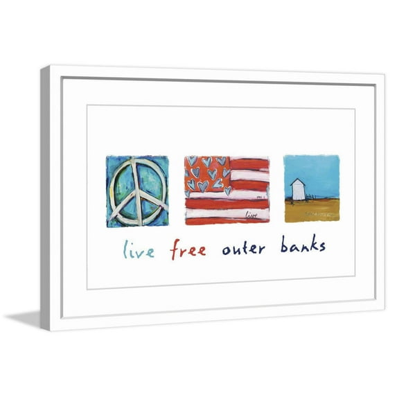 "Live Free Outer Banks" by Tori Campisi Painting Print in Frame