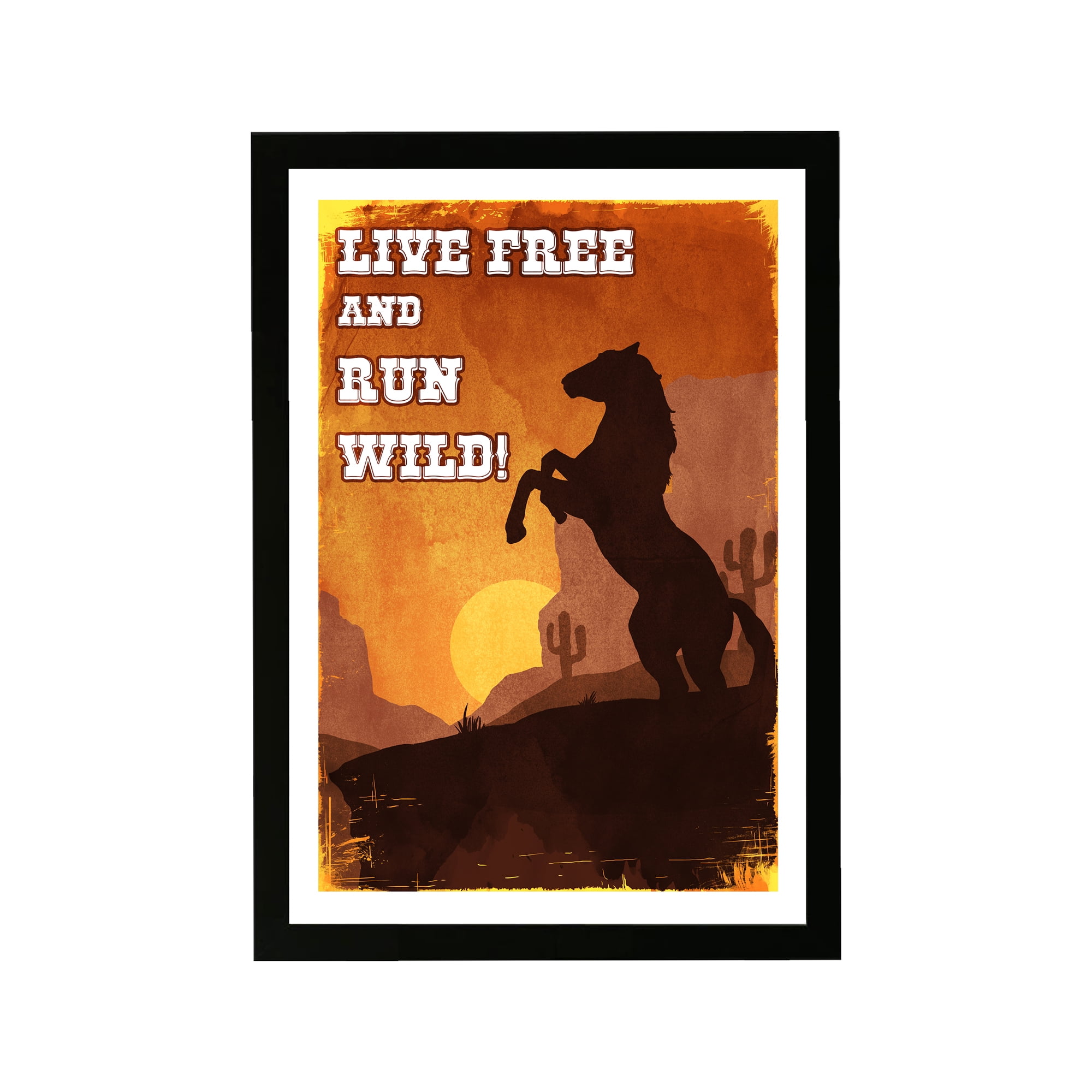 Live Free Run Wild Farm Animals 13 x 1.00 Framed Painting Art Print by Wynwood Studio Walmart