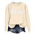 thumbnail image 1 of Live Free Sweatshirts for Women Freedom Letter Print Classic Fit Pullover Long Sleeve Crew Neck Lightweight Tops, 1 of 5
