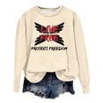 thumbnail image 1 of Live Free Sweatshirts for Women Freedom Letter Print Classic Fit Pullover Long Sleeve Crew Neck Lightweight Tops, 1 of 5