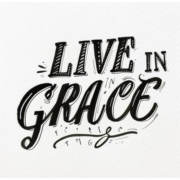 Live in Grace Car Decal  Inspirational Christian Quote Vinyl Sticker for Car Window, Laptop, Bumper, Faith-Based Auto Decor, Religious Motivational Scripture Sticker. Bible Verse Car Decoration