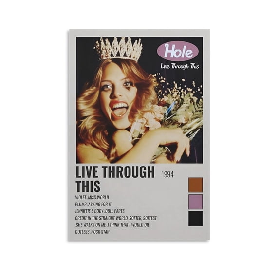 Live Through This by Hole Cover Poster Wall Art Painting (8) Poster Cool Artworks Painting Wall Art Canvas Prints Hanging Picture Home Decor Posters Gift 16x24inch(40x60cm)