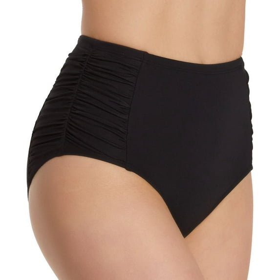 Live In Color High-Waist Shirred Bikini Bottom Swimsuit