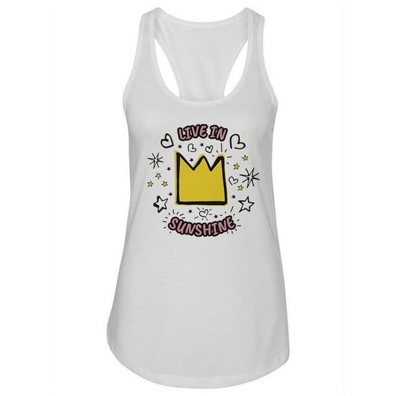 Live In Sunshine Design. Tank Women -Image by Shutterstock, Female Large