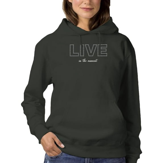 Live In The Moment Banner Hoodie Women -Image by Shutterstock, Female Large