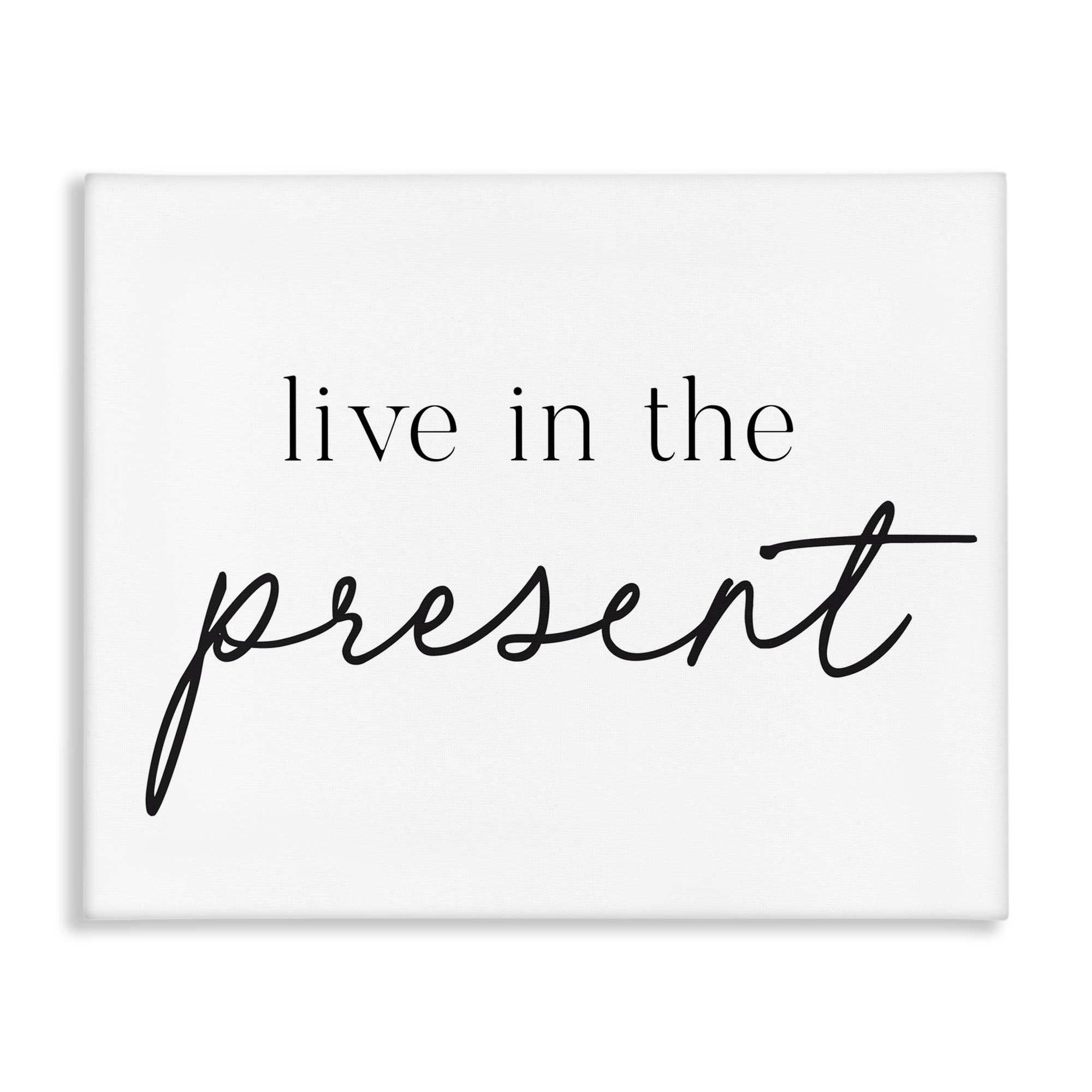 Live In The Present Canvas Wall Art, design by Lettered and Lined