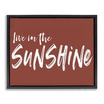 Live In The Sunshine Brown Black Framed Floater Canvas Wall Art, design by Lettered and Lined