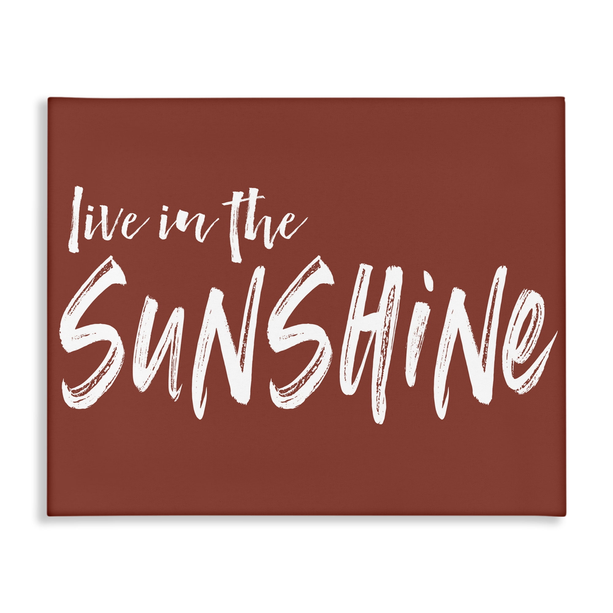 Live In The Sunshine Brown Canvas Wall Art, design by Lettered and Lined