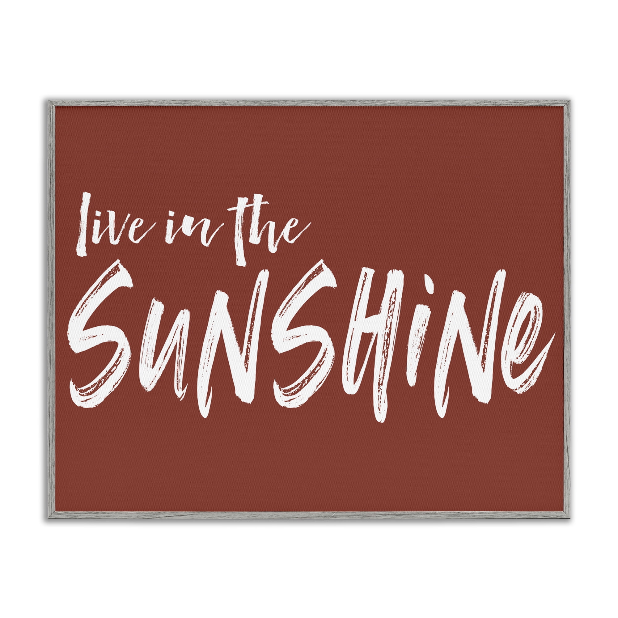Live In The Sunshine Brown Gray Framed Giclee Art, design by Lettered and Lined