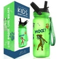 Live Infinitely 20 Oz Kids Plastic Water Bottle with Flip Top Straw
