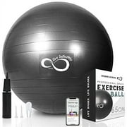 Live Infinitely Exercise Ball Extra Thick Workout Pregnancy Ball Chair for Home Workout (Black, 65cm)