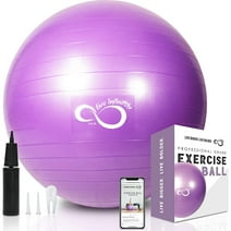 Live Infinitely Exercise Ball Extra Thick Workout Pregnancy Ball Chair for Home Workout (Purple, 65cm)
