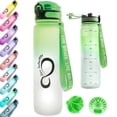 thumbnail image 1 of Live Infinitely Gym Water Bottle with Time Marker Fruit Infuser and Shaker 34 Oz Morning Dew, 1 of 8