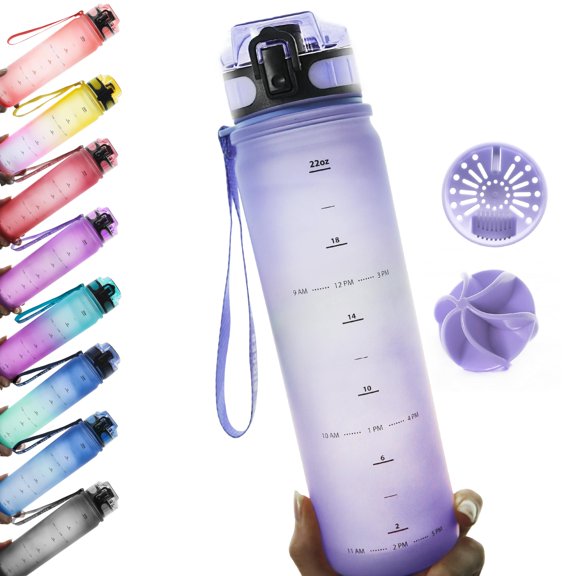 Live Infinitely Insulated Water Bottle with Time Marker BPA-Free 24 Oz Lilac