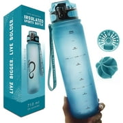 Live Infinitely Insulated Water Bottle with Time Marker BPA-Free 24 Oz Ocean