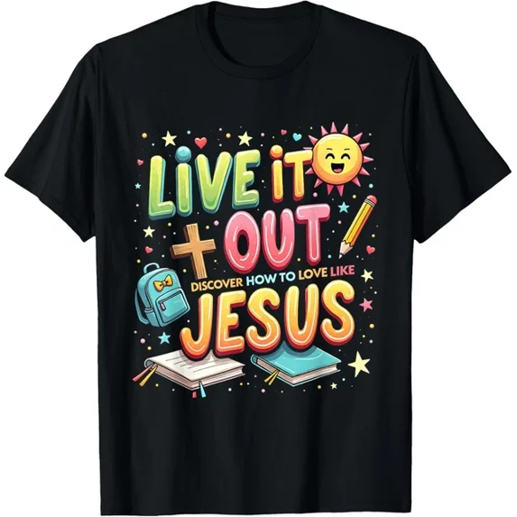 Live It Out Bible School Vbs 2025 Christian Youth Camp T-Shirt Unisex S-5XL Hot Trending Shirt, Vintage Birthday Gift