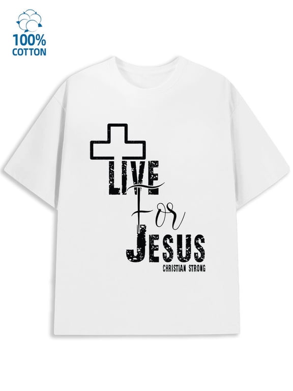 Live For Jesus men's lover white Daytime and weekend wear full y2k Retro Unisex Shirt Graphic tshirts Retro Unisex Shirt Cotton tshirts Original Unisex Shirt Graphic Tee tshirts