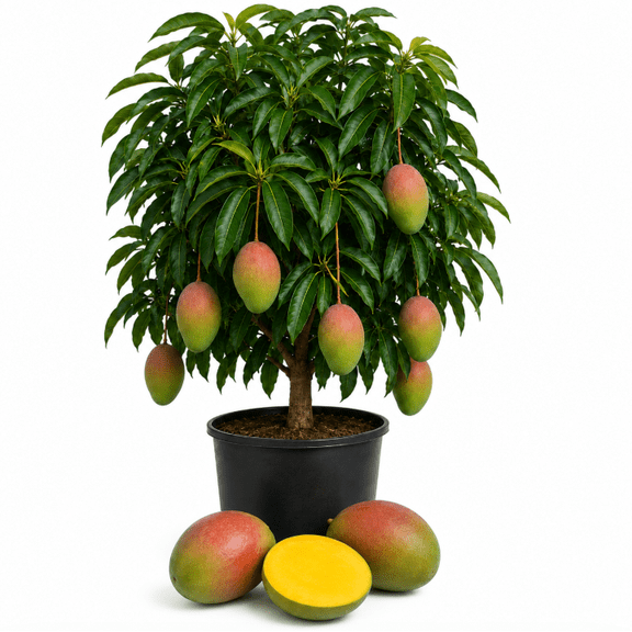 Live Keitt Mango Fruit Tree 14-16 Inch Tall, Easy Growing Tropical Mango Plant for Garden Spaces