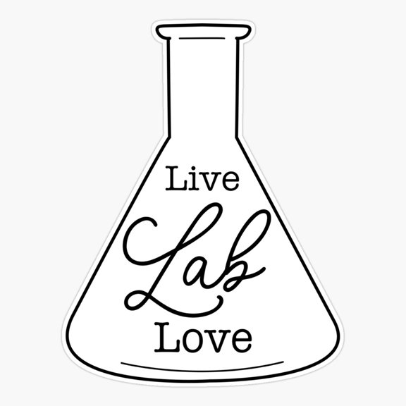 Live Lab Love Science Flask Sticker