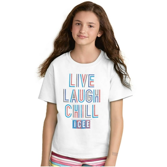 Live Laugh Chill Icee Logo Retro Crewneck T Shirts Boy Girl Teen Brisco Brands L