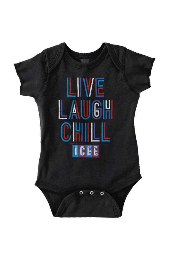 Live Laugh Chill Icee Logo Retro Romper Boys or Girls Infant Baby Brisco Brands 18M