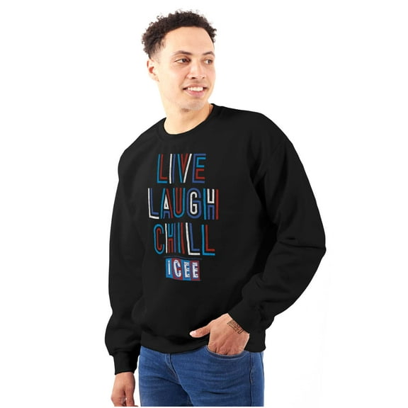 Live Laugh Chill Icee Logo Retro Sweatshirt for Men or Women Brisco Brands S