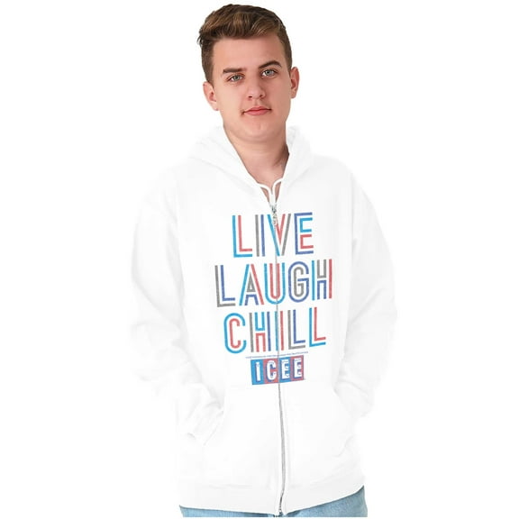 Live Laugh Chill Icee Logo Retro Unisex Plus Size Zip Hoodie Brisco Brands 4X