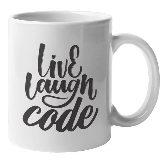 Live Laugh Code Programming Coffee & Tea Mug for Programmer Nerd (11oz)