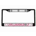 thumbnail image 1 of Live, Laugh, Golf Motivational Style Metal License Plate Frame/Car Accessories Car Tag Holder Cover (Black/Silver/Dark Pink), 1 of 2