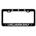 thumbnail image 1 of Live, Laugh, Golf Motivational Style Metal License Plate Frame/Car Accessories Car Tag Holder Cover (Black/White), 1 of 2