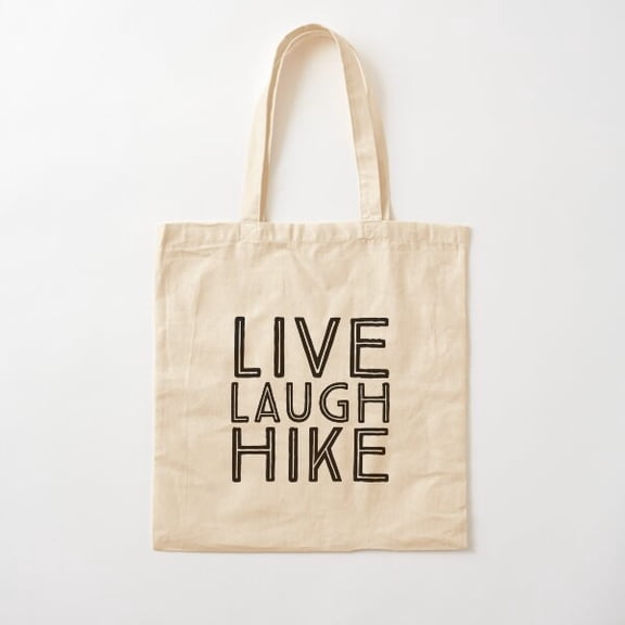 Live Laugh Hike Cotton Tote Bag Canvas Tote Bag, Family Gift For Mother, Her