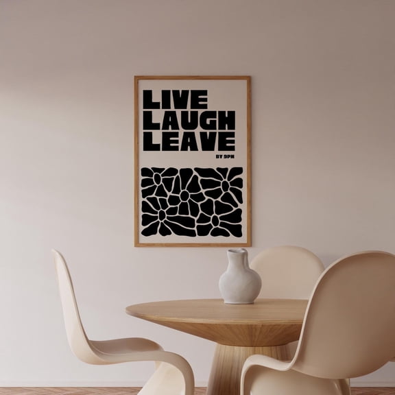 Live, Laugh, Leave By 9Pm Introvert Flower Home Art Poster, Unframed Size 8x12