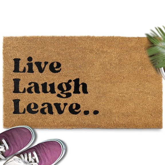 MAINEVENT Live Laugh Leave Doormat 30x17 Inch, Funny Outdoor Welcome Mat for Outside