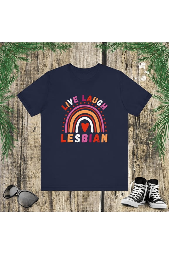 Live Laugh Lesbian pride Boho Rainbow LGBTQ Pride Month Unisex T-shirt