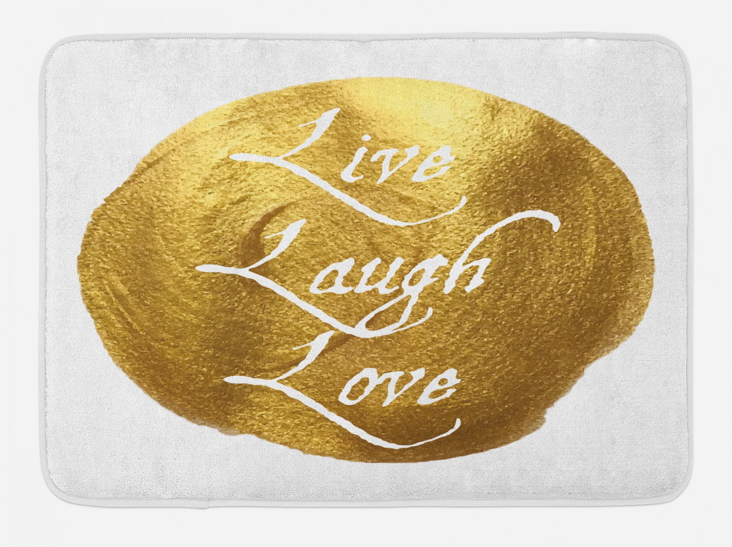 Live Laugh Love Bath Mat, Inspirational Words Life Message on a Big