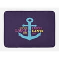 thumbnail image 1 of Live Laugh Love Bath Mat, Memphis Style Nautical Inspirations with Hand Drawn anchor and Cute Quote, Non-Slip Plush Mat Bathroom Kitchen Laundry Room Decor, 29.5 X 17.5 Inches, Multicolor, Ambesonne, 1 of 2