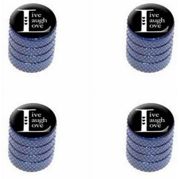 Live Laugh Love Black Tire Rim Wheel Aluminum Valve Stem Caps, Multiple Colors