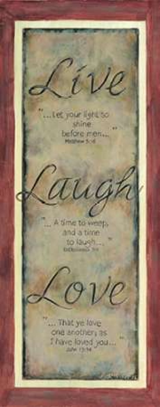 Live Laugh Love Canvas Art - Karen Tribbet (10 x 20)