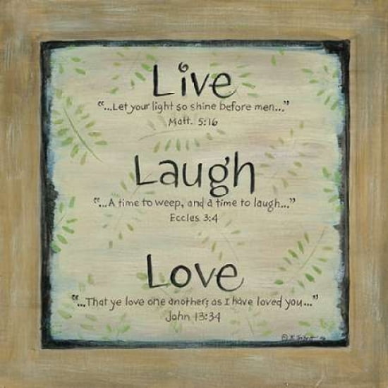Live Laugh Love Canvas Art - Karen Tribbet (24 x 24)