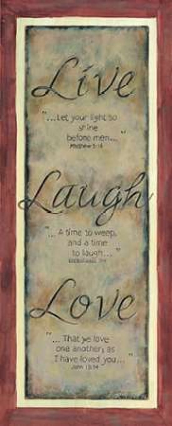Live Laugh Love Canvas Art - Karen Tribbet (24 x 48)