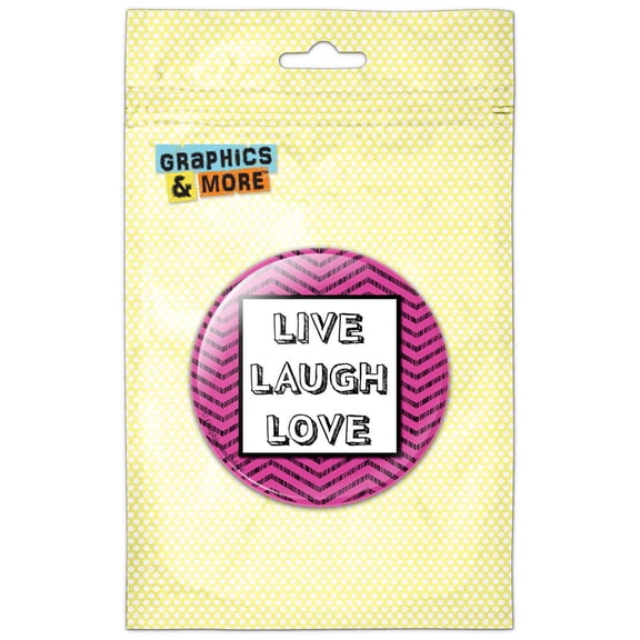 Live Laugh Love Chevrons Pink Refrigerator Button Magnet