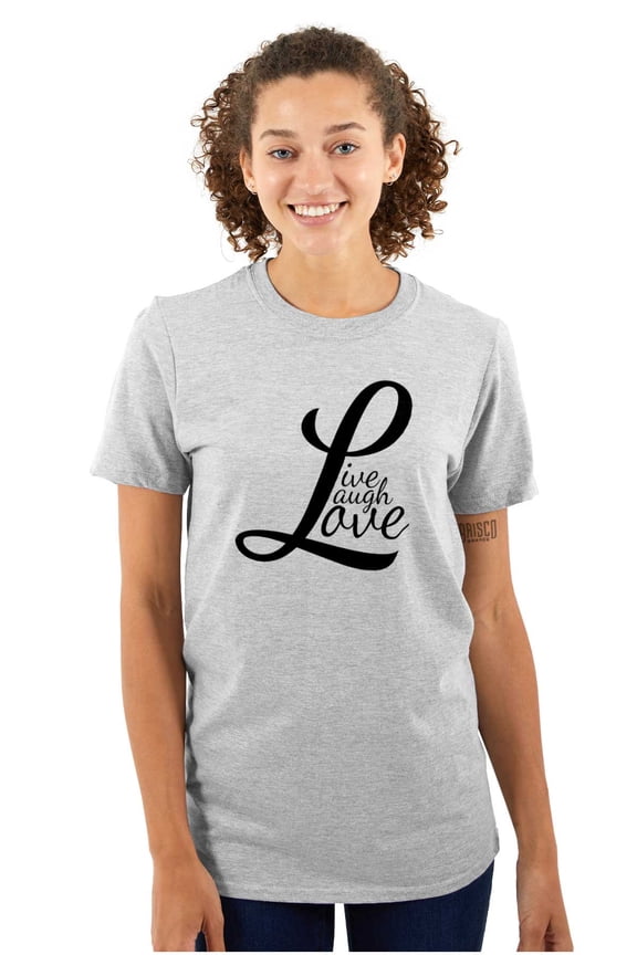 Live Laugh Love Cute Inspirational Women's Plus Size Graphic Tee Brisco Brands 2X