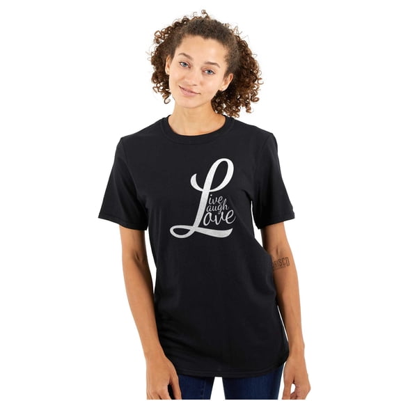 Live Laugh Love Cute Inspirational Women's Plus Size Graphic Tee Brisco Brands 2X