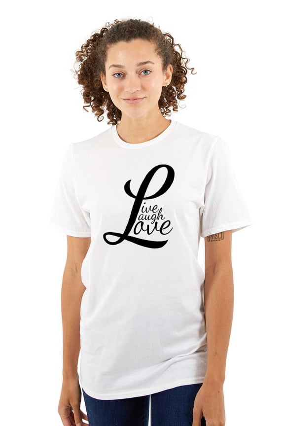 Live Laugh Love Cute Inspirational Women's Plus Size Graphic Tee Brisco Brands 2X