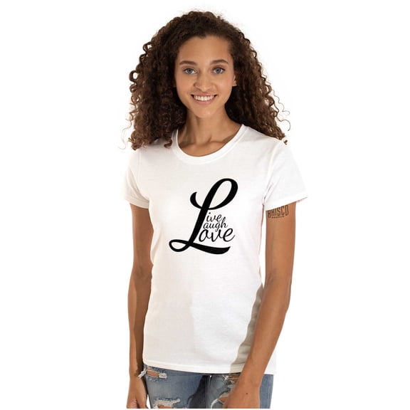 Live Laugh Love Cute Inspirational Womens Slim Fit Graphic Tee Brisco Brands M