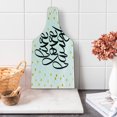 thumbnail image 1 of Live Laugh Love Cutting Board, Hand Lettering on Dotted Backdrop Inspirational Phrase, Decorative Tempered Glass Cutting and Serving Board, Wine Bottle Shape, Black White Yellow, by Ambesonne, 1 of 5