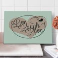 thumbnail image 1 of Live Laugh Love Cutting Board, Romance Valentine's Day Theme Calligraphy Art Heart Butterfly, Decorative Tempered Glass Cutting and Serving Board, Large Size, Pale Pink Black White, by Ambesonne, 1 of 1