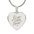 thumbnail image 1 of Live Laugh Love Engraved Heart Necklace Stainless Steel or 18k Yellow Gold Finish 18-22" Chain, 1 of 15