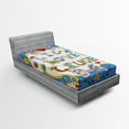 thumbnail image 1 of Ambesonne Live Laugh Love Fitted Sheet, Floral Doodles, Twin Size, Multicolor, 1 of 2